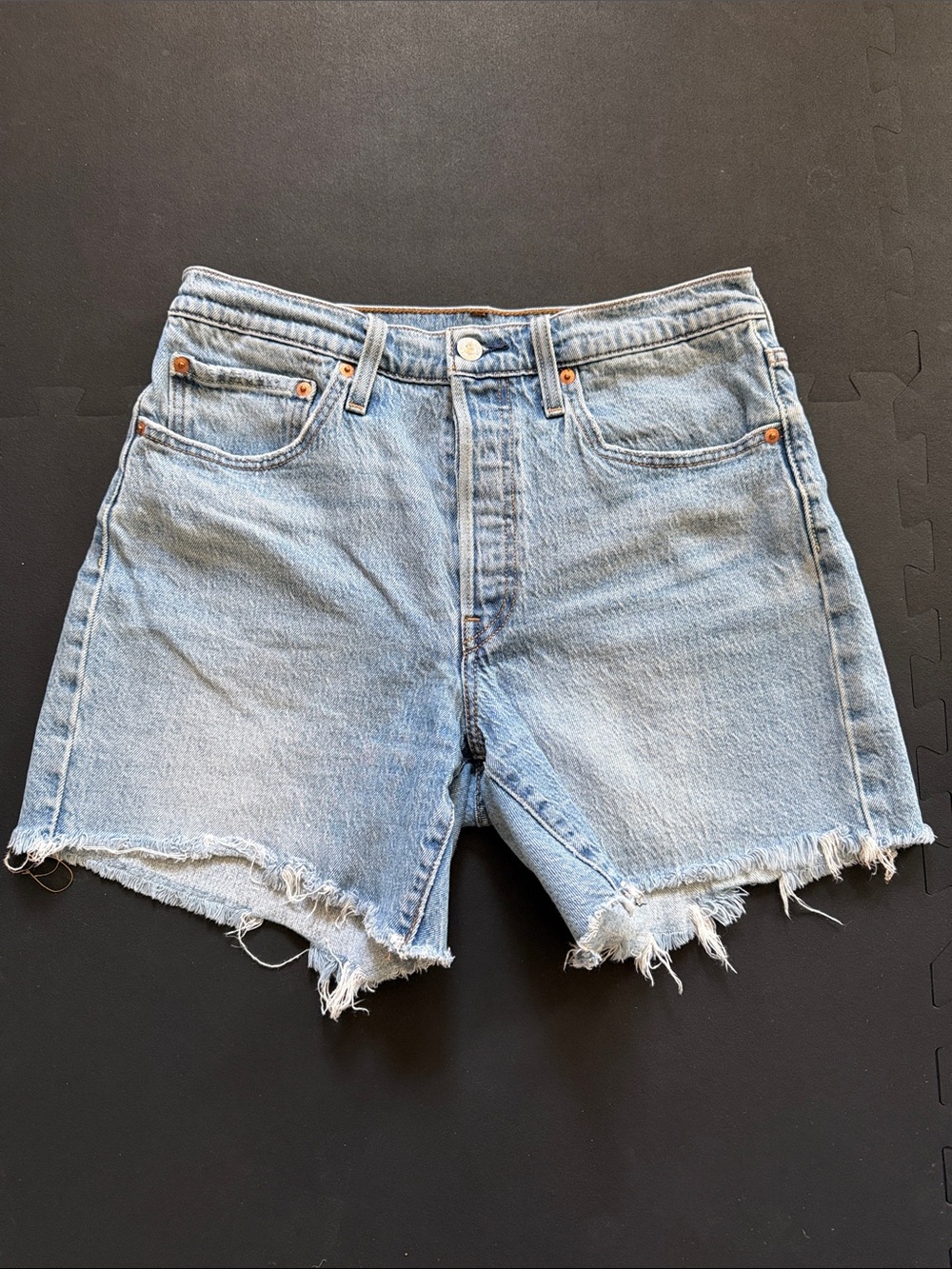 Levi Light Blue Denim Mid-Thigh Shorts